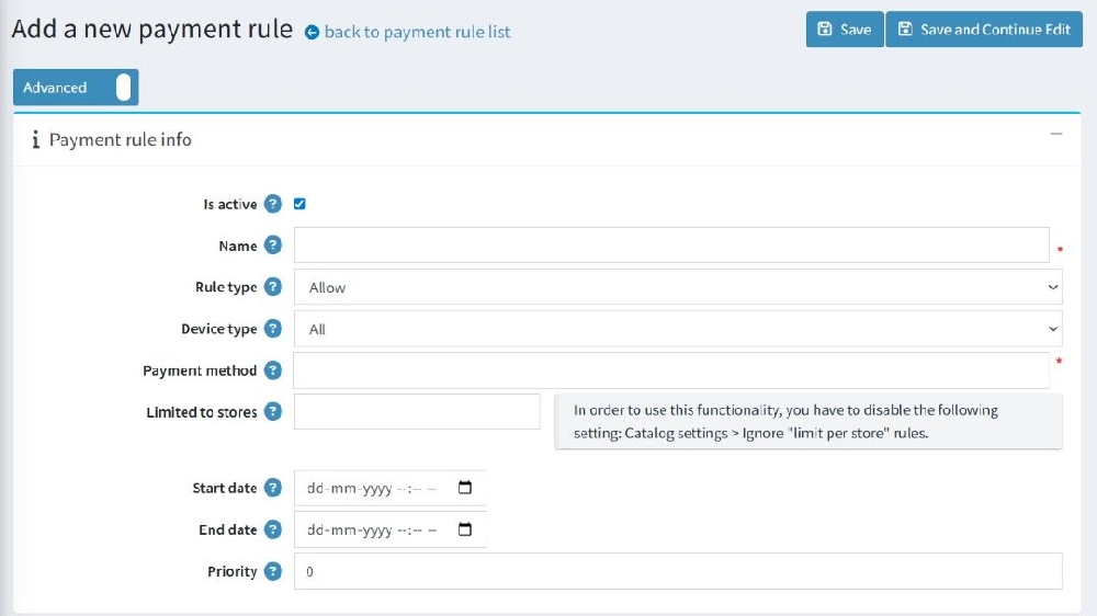 add new custom smart payment rules methods